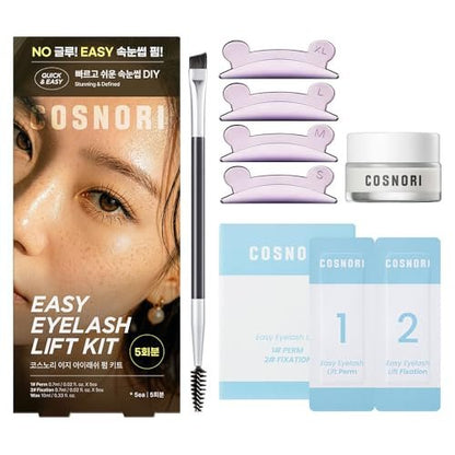 COSNORI Easy Eyelash Lift Kit - DIY Lash Lift Kit – Korean Eyelash Perm with No Glue Rods, 5 Applications, Long-Lasting Curl, Easy At-Home Curling Solution Avelisse