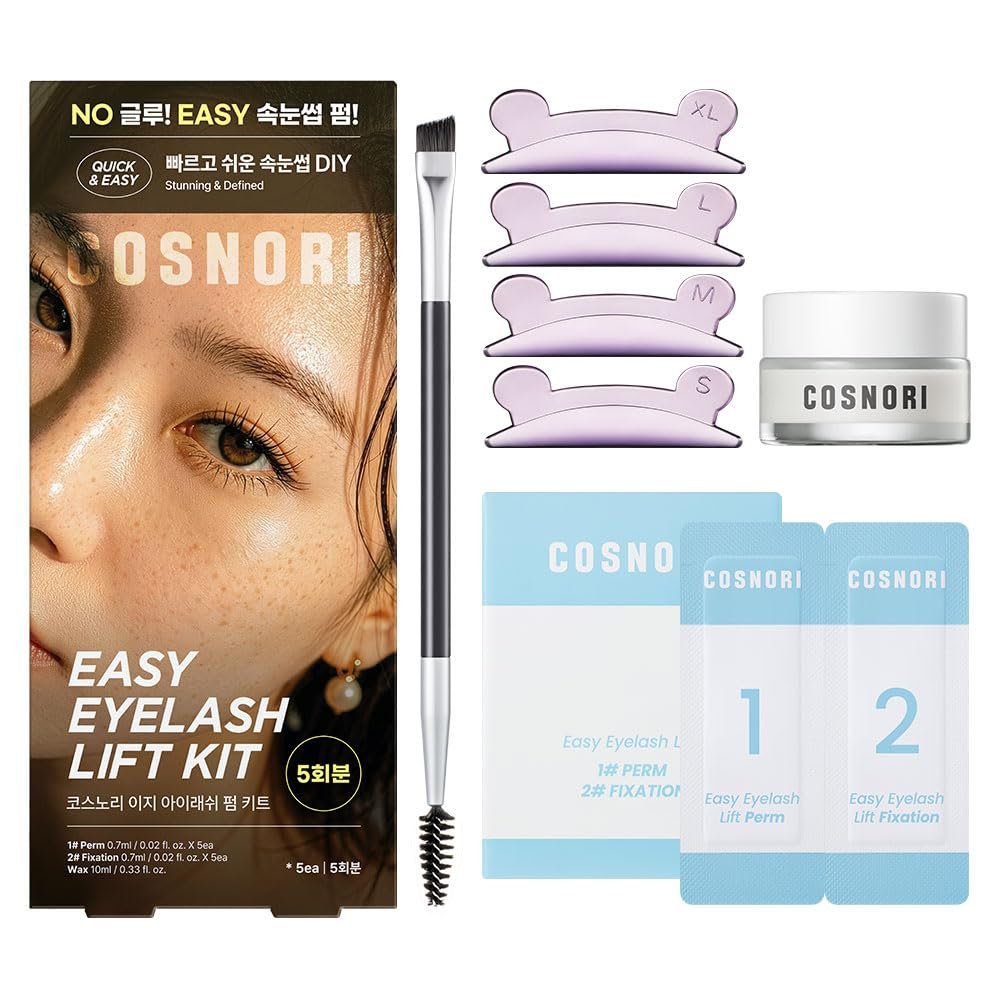 COSNORI Easy Eyelash Lift Kit - DIY Lash Lift Kit – Korean Eyelash Perm with No Glue Rods, 5 Applications, Long-Lasting Curl, Easy At-Home Curling Solution Avelisse
