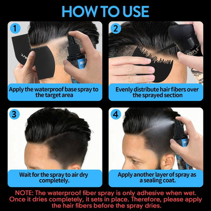 WOZUTUNT Hair Fiber Water Resistant Spray for Men and Women - Extra Hold Hair Fiber Holding Sprays for Black Hair - Waterproof Hairline Enhancer & Volumizing Sprays (2 Pack) Avelisse