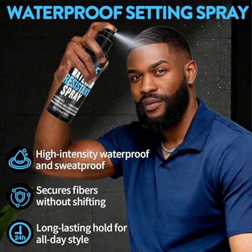 WOZUTUNT Hair Fiber Water Resistant Spray for Men and Women - Extra Hold Hair Fiber Holding Sprays for Black Hair - Waterproof Hairline Enhancer & Volumizing Sprays (2 Pack) Avelisse