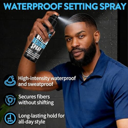 WOZUTUNT Hair Fiber Water Resistant Spray for Men and Women - Extra Hold Hair Fiber Holding Sprays for Black Hair - Waterproof Hairline Enhancer & Volumizing Sprays (2 Pack) Avelisse