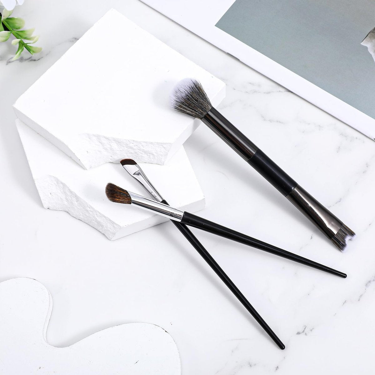 3 Pcs Sculpting Dual-End Nose Brush Set - 2-in-1 Nose Contour Brush Angled Makeup Brushes for Blush, Sculpting and Defining Contour - görsel 13