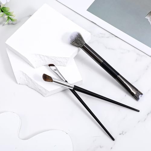3 Pcs Sculpting Dual-End Nose Brush Set - 2-in-1 Nose Contour Brush Angled Makeup Brushes for Blush, Sculpting and Defining Contour - görsel 14