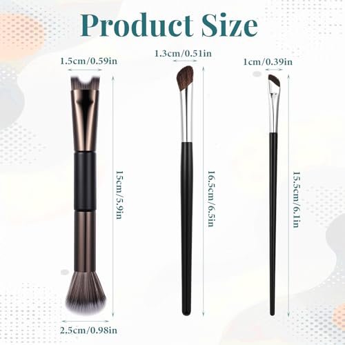 3 Pcs Sculpting Dual-End Nose Brush Set - 2-in-1 Nose Contour Brush Angled Makeup Brushes for Blush, Sculpting and Defining Contour - görsel 4