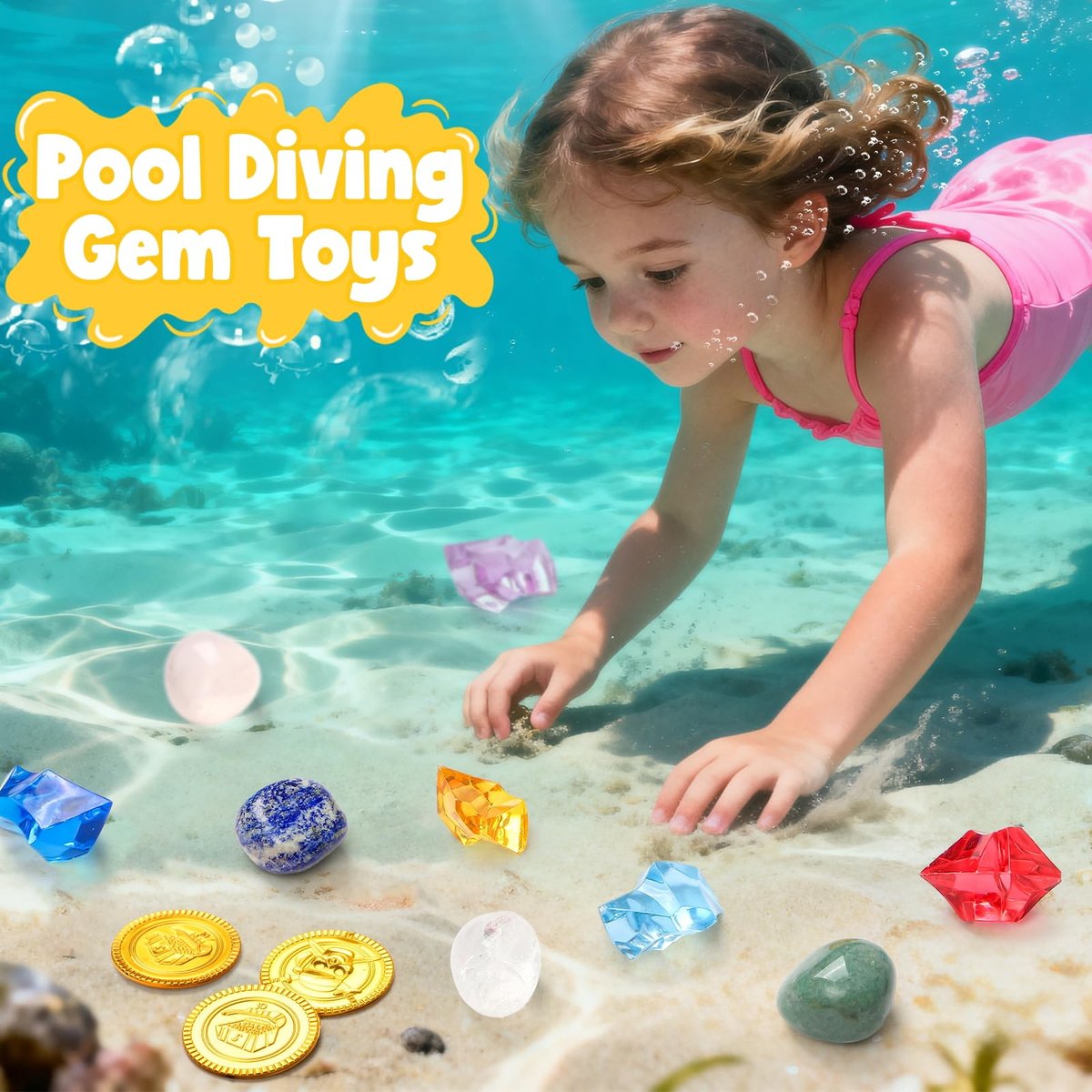 Toylink Bath Bombs for Kids with Diving Gem Toys Inside - 12 Pack Treasure Chest Bath Bombs with Surprise Pirate Accessories Pretend Playset, Handmade Bubble Bath Fizzies Birthday Christmas Gift Set Avelisse