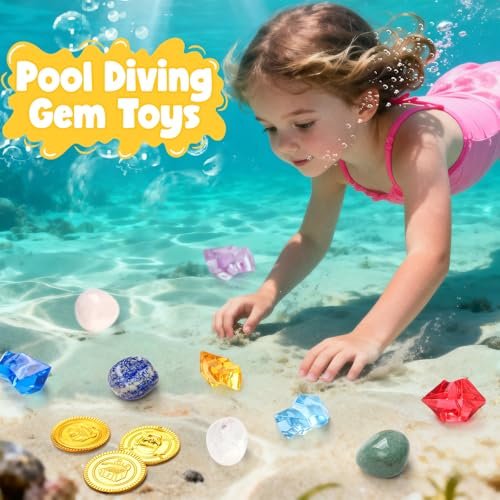 Toylink Bath Bombs for Kids with Diving Gem Toys Inside - 12 Pack Treasure Chest Bath Bombs with Surprise Pirate Accessories Pretend Playset, Handmade Bubble Bath Fizzies Birthday Christmas Gift Set Avelisse