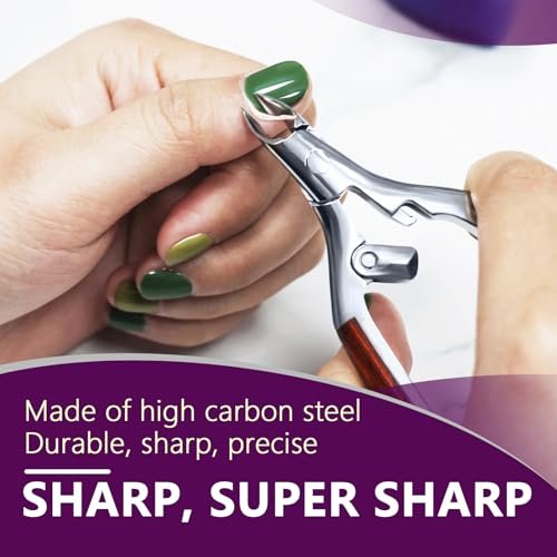 AONOLOVO Cuticle Trimmer Extra Sharp, Upgraded 0.98 Inch Jaw Professional Cuticle Nippers Stainless Steel Cuticle Cutter Remover Nail Art Dead Skin Clipper Pedicure Manicure Nail Tool Avelisse