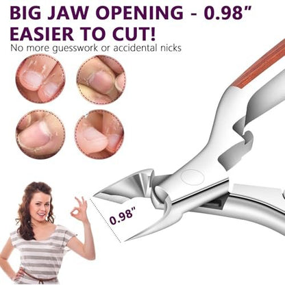 AONOLOVO Cuticle Trimmer Extra Sharp, Upgraded 0.98 Inch Jaw Professional Cuticle Nippers Stainless Steel Cuticle Cutter Remover Nail Art Dead Skin Clipper Pedicure Manicure Nail Tool Avelisse