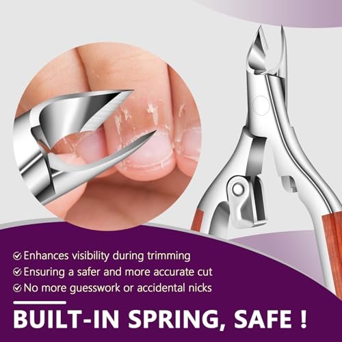 AONOLOVO Cuticle Trimmer Extra Sharp, Upgraded 0.98 Inch Jaw Professional Cuticle Nippers Stainless Steel Cuticle Cutter Remover Nail Art Dead Skin Clipper Pedicure Manicure Nail Tool Avelisse
