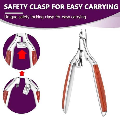 AONOLOVO Cuticle Trimmer Extra Sharp, Upgraded 0.98 Inch Jaw Professional Cuticle Nippers Stainless Steel Cuticle Cutter Remover Nail Art Dead Skin Clipper Pedicure Manicure Nail Tool Avelisse