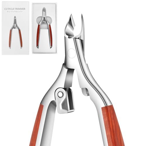 AONOLOVO Cuticle Trimmer Extra Sharp, Upgraded 0.98 Inch Jaw Professional Cuticle Nippers Stainless Steel Cuticle Cutter Remover Nail Art Dead Skin Clipper Pedicure Manicure Nail Tool Avelisse
