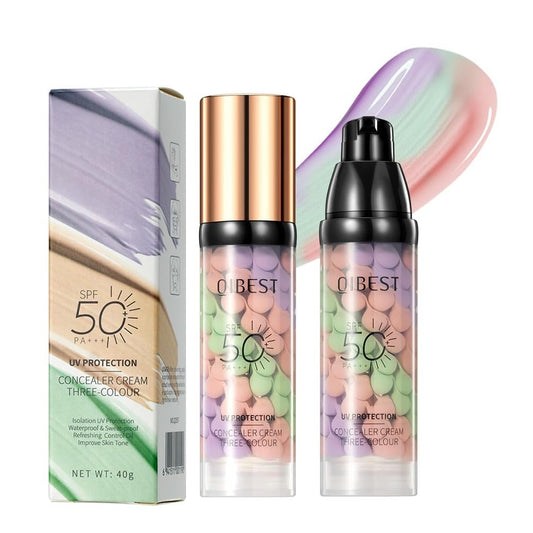 3 in 1 Face Primer with SPF 50 Sunscreen & Color Corrector - Long-Lasting Hydrating Makeup Base, Oil Control, Pore Minimizer for All Skin Types