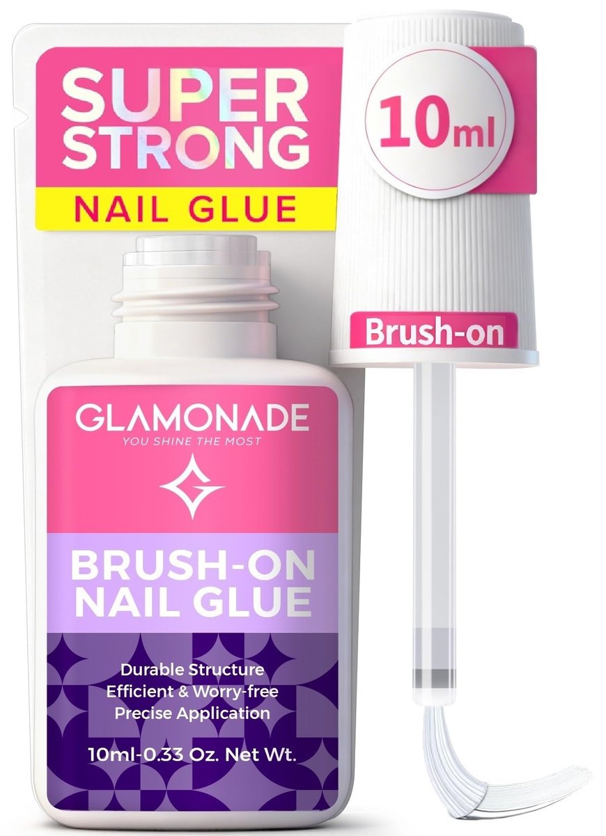 Glamonade Super Strong Nail Glue - 10ml Professional Adhesive for Press On Nails, Acrylic Nails & Fake Nail Tips - Long-Lasting, Mess-Free Application - görsel 1