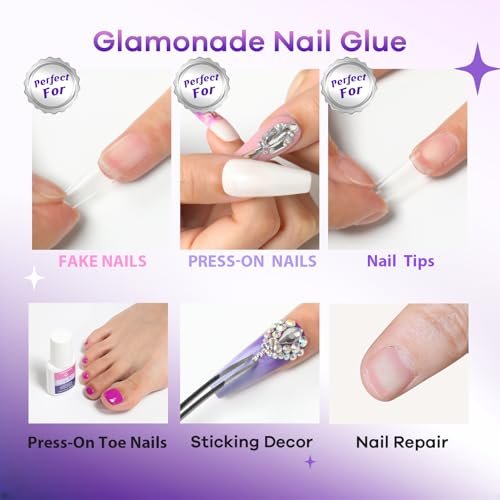 Glamonade Super Strong Nail Glue - 10ml Professional Adhesive for Press On Nails, Acrylic Nails & Fake Nail Tips - Long-Lasting, Mess-Free Application - görsel 16