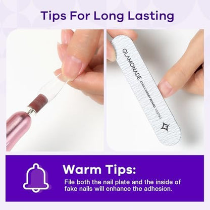 Glamonade Super Strong Nail Glue - 10ml Professional Adhesive for Press On Nails, Acrylic Nails & Fake Nail Tips - Long-Lasting, Mess-Free Application