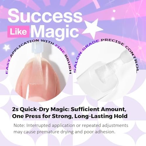 Glamonade Super Strong Nail Glue - 10ml Professional Adhesive for Press On Nails, Acrylic Nails & Fake Nail Tips - Long-Lasting, Mess-Free Application - görsel 10