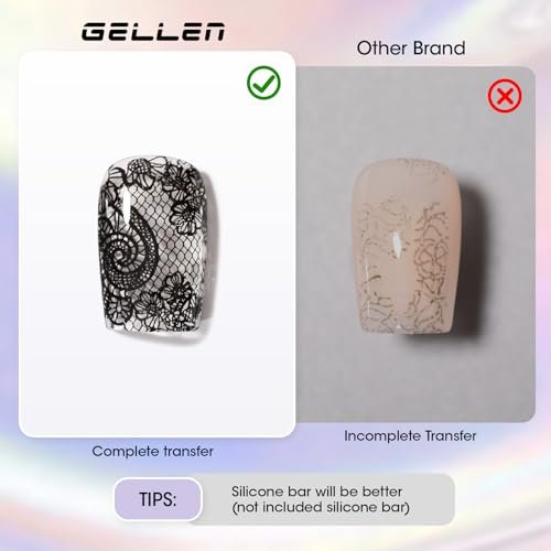 GELLEN 18ml Nail Foil Glue Gel – Foil Transfer Gel for Nail Art, HEMA Free & TPO Free, Clear Transfer, Cures in 30-60s - görsel 8