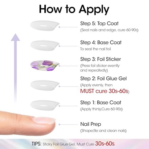 GELLEN 18ml Nail Foil Glue Gel – Foil Transfer Gel for Nail Art, HEMA Free & TPO Free, Clear Transfer, Cures in 30-60s - görsel 18