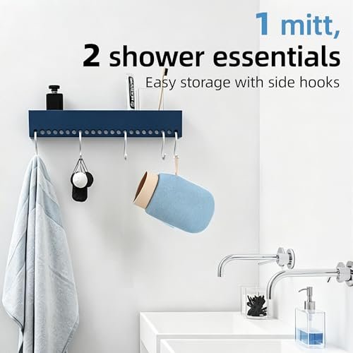 2-in-1 Exfoliating Glove for Self Tan Removal & Daily Shower, Dual-Sided Korean Body Scrubber Mitt with Loofah Sponge, Dead Skin Remover for KP, Ingrown Hair & Smooth Skin Avelisse