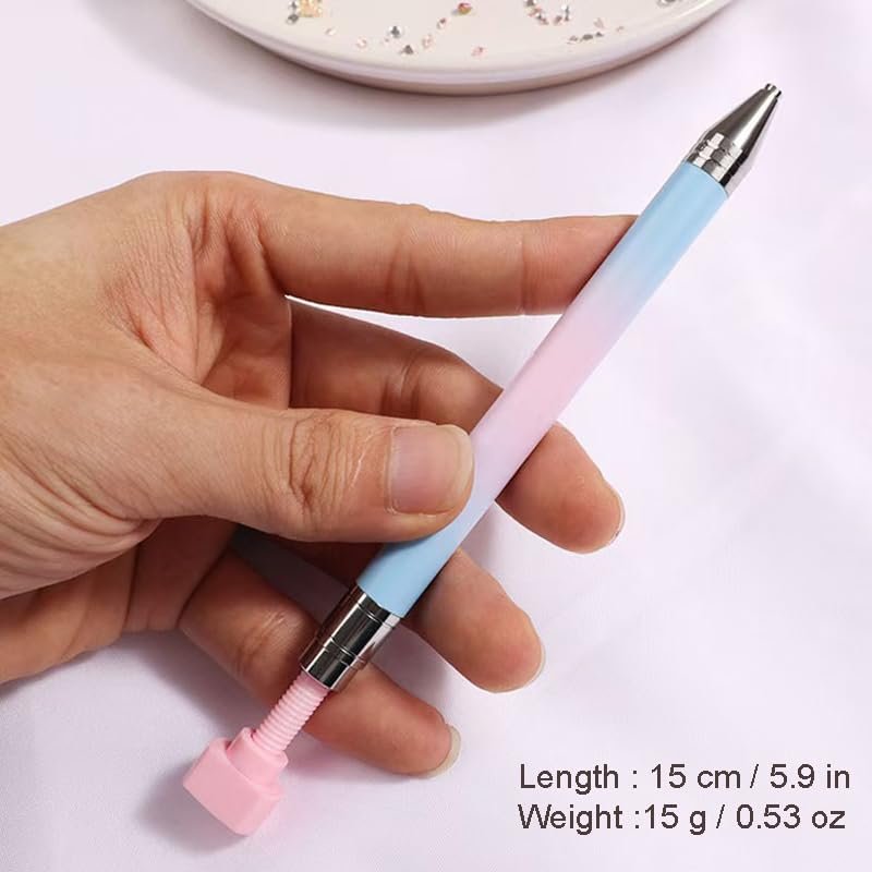 Rhinestone Picker Tool - Refillable Wax Pen with 3 Wax Refills for Nail Art & Diamond Painting - görsel 9