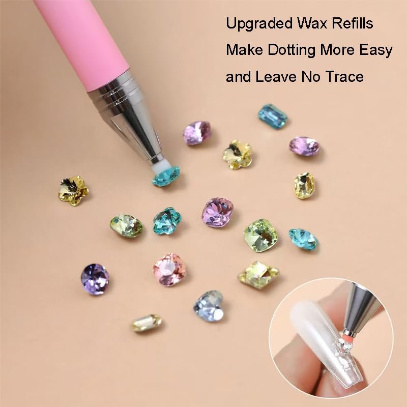 Rhinestone Picker Tool - Refillable Wax Pen with 3 Wax Refills for Nail Art & Diamond Painting - görsel 3