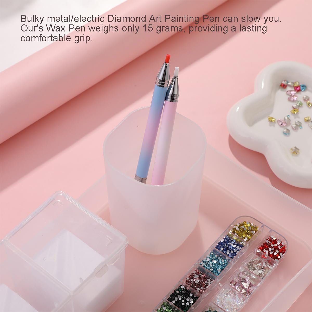 Rhinestone Picker Tool - Refillable Wax Pen with 3 Wax Refills for Nail Art & Diamond Painting - görsel 4