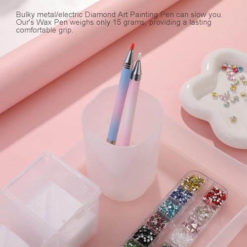 Rhinestone Picker Tool - Refillable Wax Pen with 3 Wax Refills for Nail Art & Diamond Painting - görsel 5