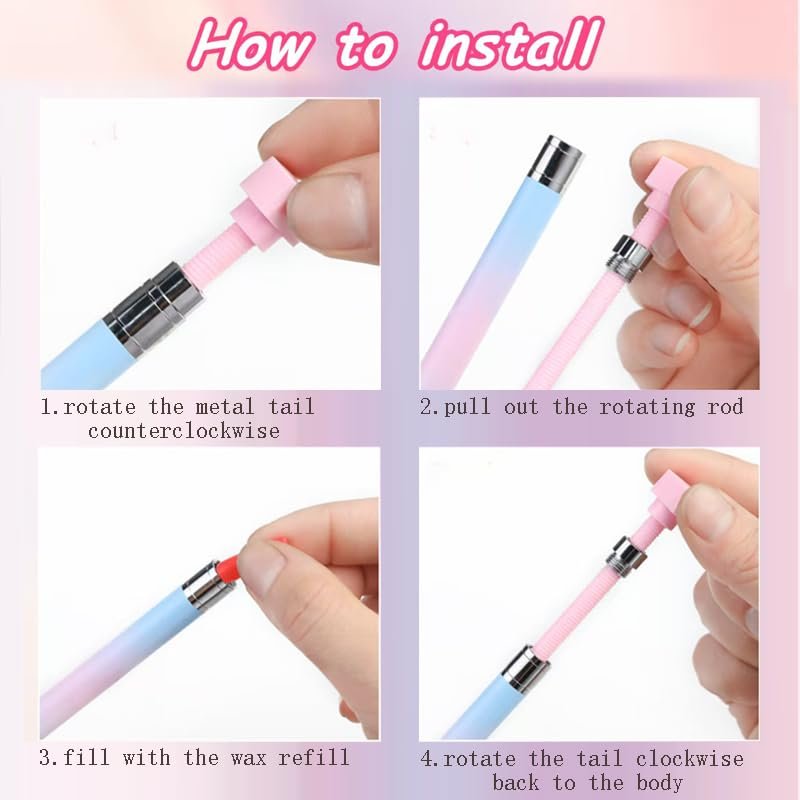 Rhinestone Picker Tool - Refillable Wax Pen with 3 Wax Refills for Nail Art & Diamond Painting - görsel 7