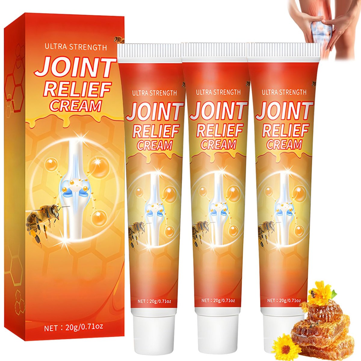 TFSUDI 3-Pack Joint Relief Cream – Ultra Strength Formula for Back, Neck, Feet, Shoulders Avelisse