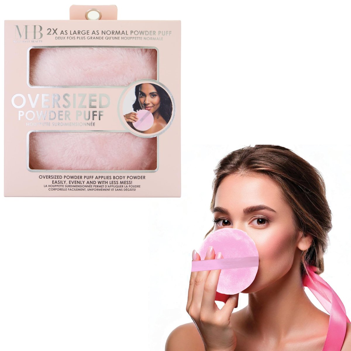 Oversized XL Velour Powder Puff – Ultra Soft Body & Face Makeup Applicator for Loose Powder, Setting Powder & Blusher - görsel 1