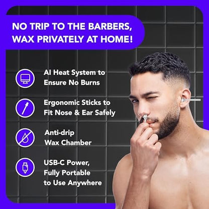 WaxxPod™ Nose Hair & Ear Hair Remover - USB Powered Waxing Kit with 24 STIX Avelisse