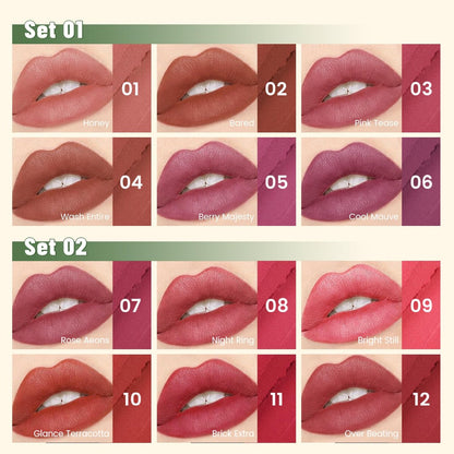 Pudaier 6-Color Lip Liner Pencil Set - Matte Velvet Nude Lip Liners with Storage Bucket, Waterproof & Long-Lasting, Defining & Filling Lips (Set 02) Avelisse