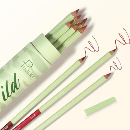 Pudaier 6-Color Lip Liner Pencil Set - Matte Velvet Nude Lip Liners with Storage Bucket, Waterproof & Long-Lasting, Defining & Filling Lips (Set 02) Avelisse