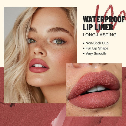 Pudaier 6-Color Lip Liner Pencil Set - Matte Velvet Nude Lip Liners with Storage Bucket, Waterproof & Long-Lasting, Defining & Filling Lips (Set 02) Avelisse