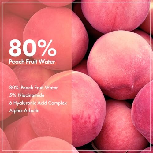 TOSOWOONG Peach 80 Niacin Serum - 5% Niacinamide, Alpha-Arbutin, Vitamin B12 - Hydrating Face Serum for Dark Spots, Pore Minimizer, Uneven Tone, Dullness - Korean Skincare, 33ml - görsel 8