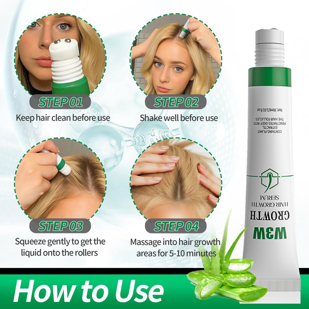 Orrenaturals Hair Revival Ampoule 3% Rosemary Hair Growth Serum Roll On - 30ml Scalp Treatment for Hair Loss & Thinning Avelisse