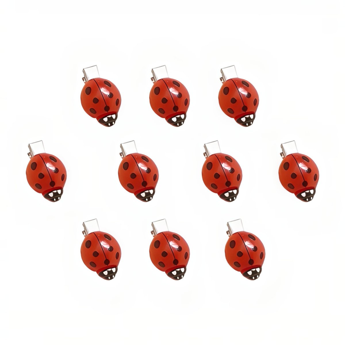 10 Pcs Fun Ladybug Hair Clips - Cute Insect Bug Hair Clips for Teen Girls Women Whimsical Accessories for Back to School Halloween Cosplay Themed Party - görsel 1