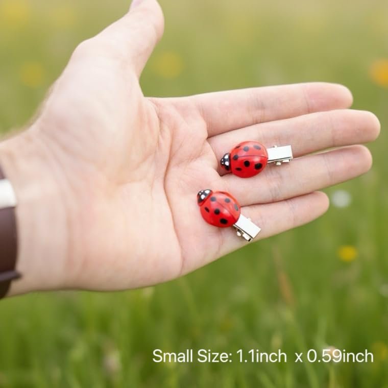 10 Pcs Fun Ladybug Hair Clips - Cute Insect Bug Hair Clips for Teen Girls Women Whimsical Accessories for Back to School Halloween Cosplay Themed Party - görsel 5