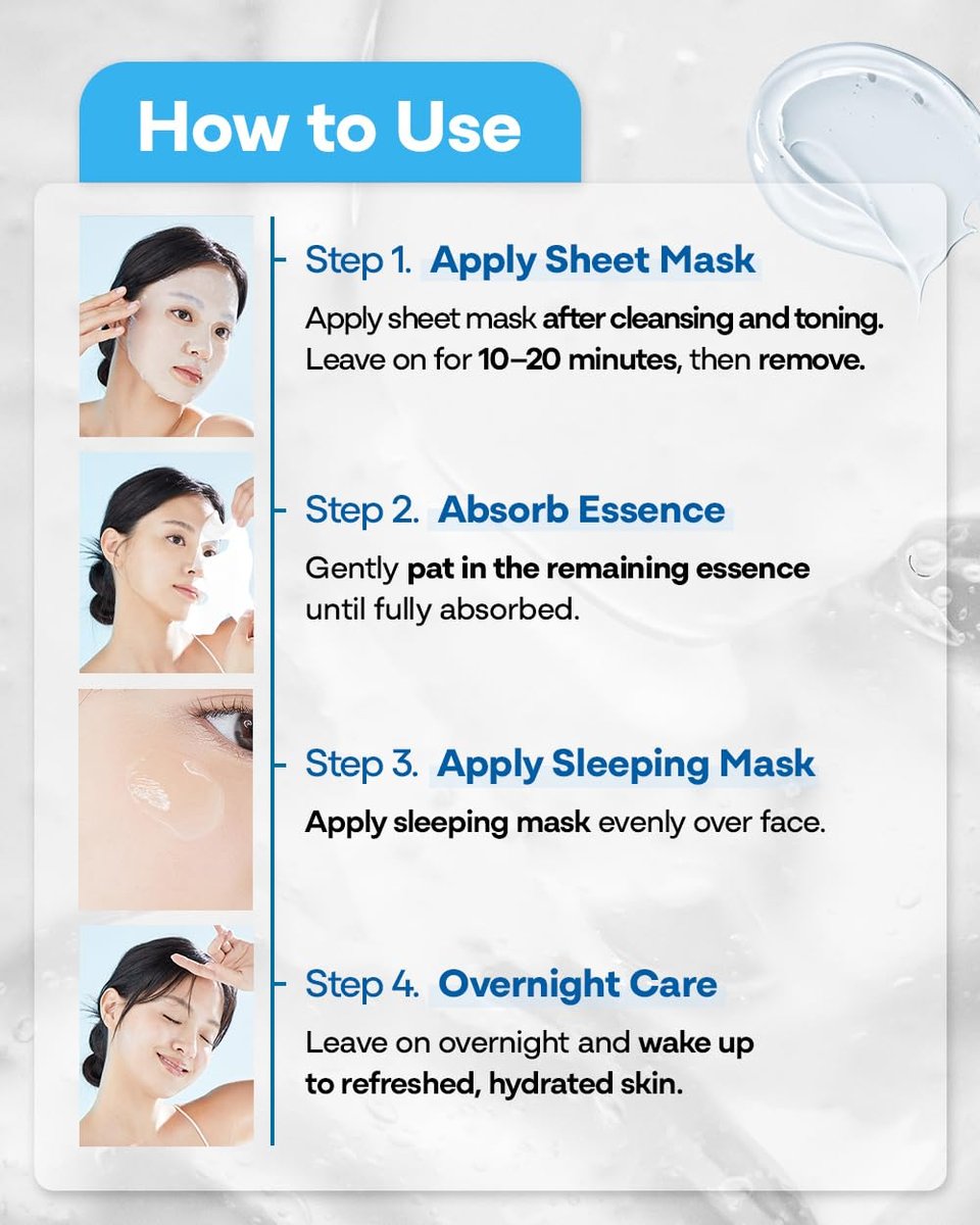 Bano Derma Expert 2 Step Moisturizing Face Mask – 2 in 1 Hydrating Sheet & Sleeping Mask with Hyaluronic Acid, Ceramide & Niacinamide | Supports Skin Barrier & Glow | Korean Skincare | 7 Sheets - görsel 11