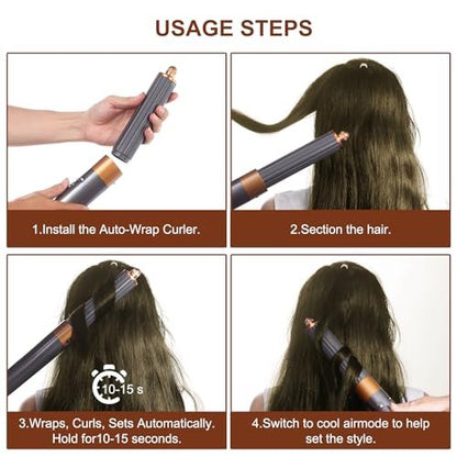 40mm/1.6in Long Barrel Attachment for Dyson Airwrap HS01 HS05 HS08 - Adjustable Bidirectional Curling for Bouncy Curls or Waves Avelisse