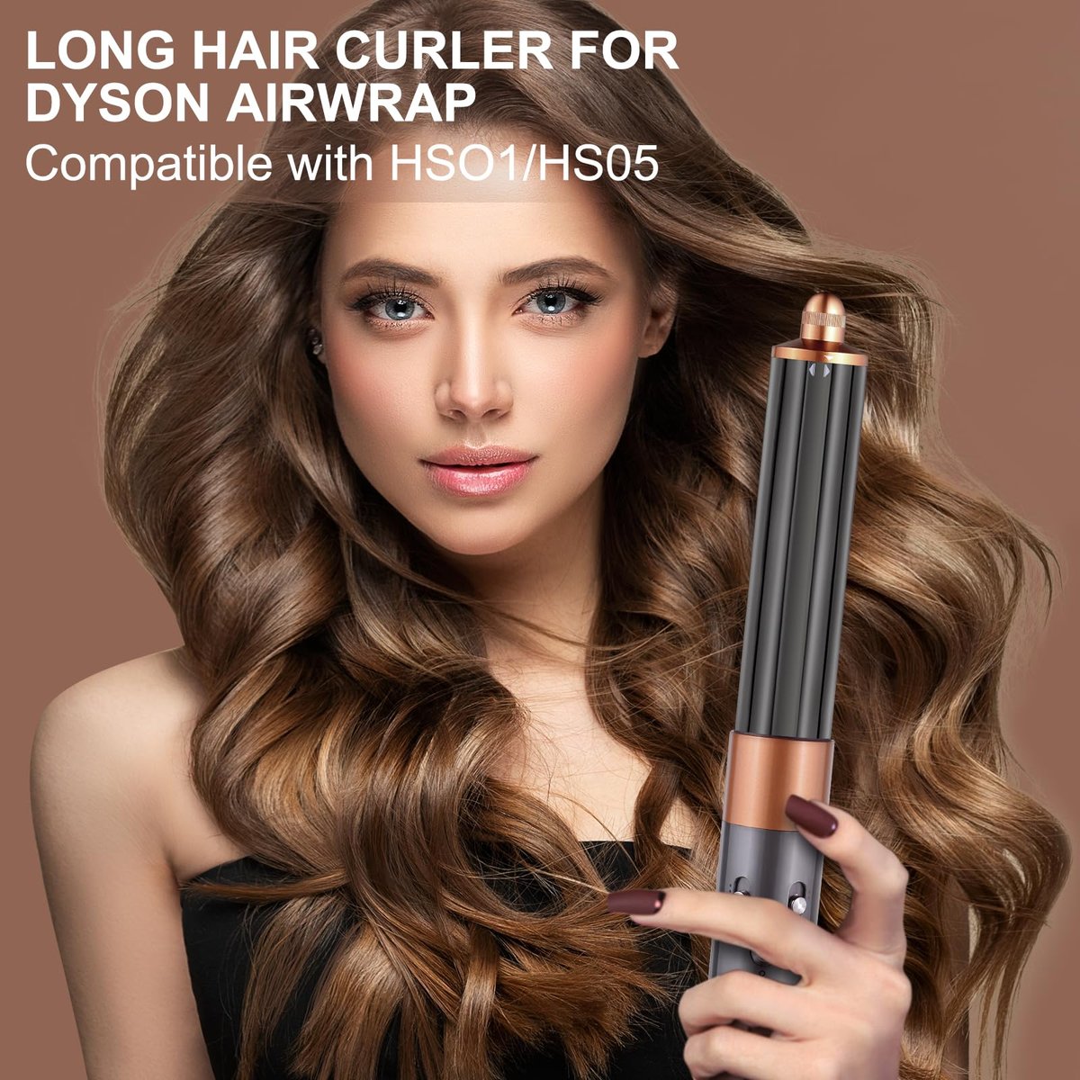 40mm/1.6in Long Barrel Attachment for Dyson Airwrap HS01 HS05 HS08 - Adjustable Bidirectional Curling for Bouncy Curls or Waves Avelisse