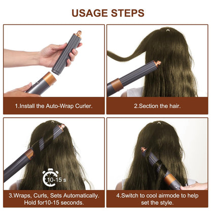 40mm/1.6in Long Barrel Attachment for Dyson Airwrap HS01 HS05 HS08 - Adjustable Bidirectional Curling for Bouncy Curls or Waves Avelisse