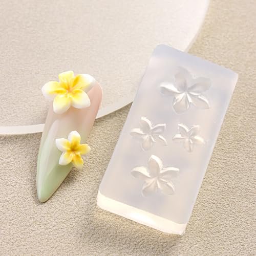 Furtherpretty 3PCS Nail Art Silicone Molds Set - Clear 3D Plumeria Flower & Ocean Seashell Nail Charm Molds with Carving Pen for DIY Manicure - görsel 10