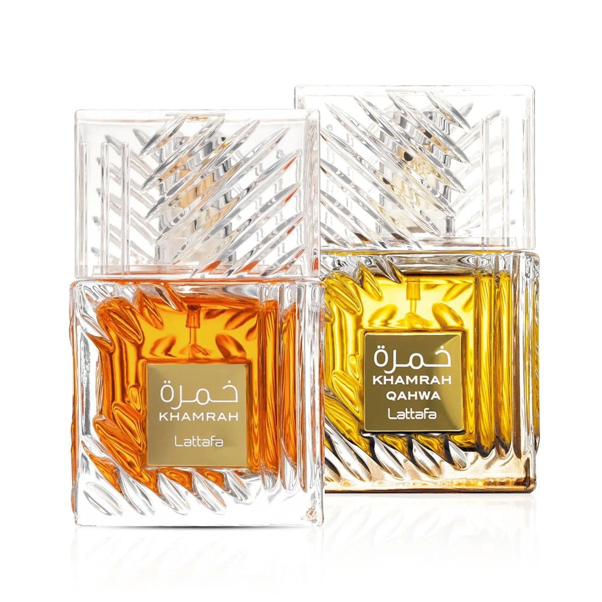 Lattafa Khamrah & Khamrah Qahwa Eau De Parfum Gift Set - 2 x 3.4 Fl Oz | Unisex Long-Lasting Spicy Sweet Woody Arabic Perfume Avelisse