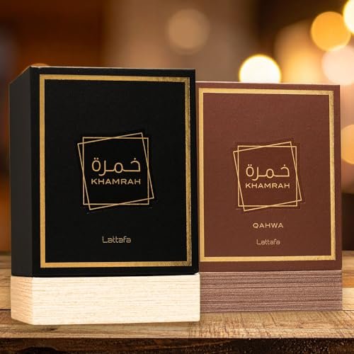 Lattafa Khamrah & Khamrah Qahwa Eau De Parfum Gift Set - 2 x 3.4 Fl Oz | Unisex Long-Lasting Spicy Sweet Woody Arabic Perfume Avelisse