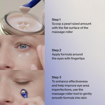 Shiseido Vital Perfection Uplifting and Firming Advanced Eye Cream – 15 mL with Massage Roller Tool Avelisse