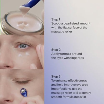 Shiseido Vital Perfection Uplifting and Firming Advanced Eye Cream – 15 mL with Massage Roller Tool Avelisse