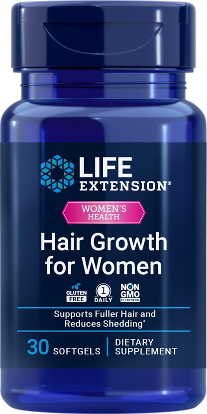 Life Extension Hair Growth for Women – Supplement for Fullness & Density with Ceramosides™ & VI-SPO®, Non-GMO, Gluten-Free, 30 Softgels Avelisse