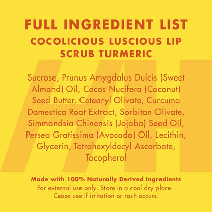 Handmade Heroes Turmeric Lip Scrub with Vitamin C – 100% Natural Vegan Exfoliant for Dark Dry Chapped Lips – Deep Conditioning Sugar Polish (1 oz)