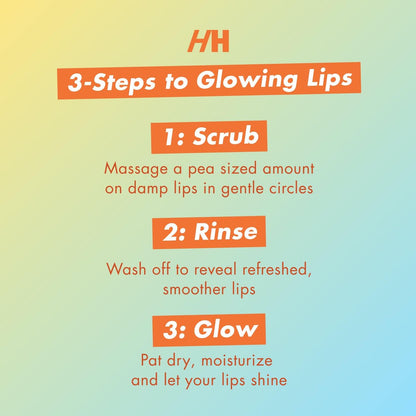 Handmade Heroes Turmeric Lip Scrub with Vitamin C – 100% Natural Vegan Exfoliant for Dark Dry Chapped Lips – Deep Conditioning Sugar Polish (1 oz)